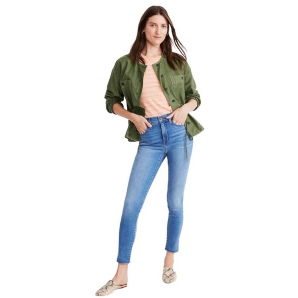MADEWELL Women’s ROADTRIPPER CROP Jeans Viscose‎ Blend Stretch Blue Size 28